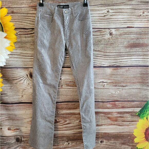 Revolt Jeans Company snakeskin print Women's pants 5/6 Pre-owned - Picture 1 of 6